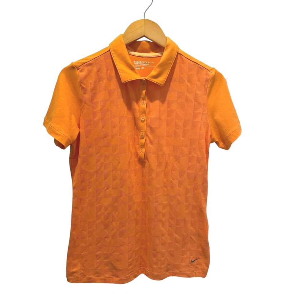 EUC Nike Women’s Highlighter Orange Golf Tour Performance Dri-Fit Polo Size M
